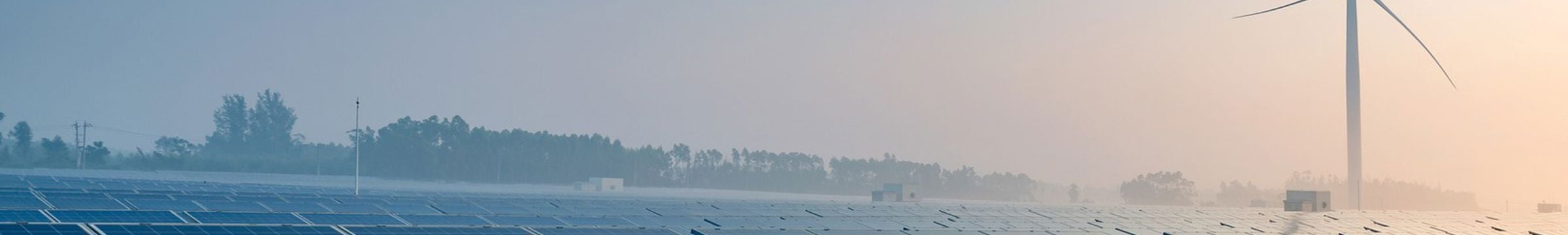 Solar panels, wind turbines 